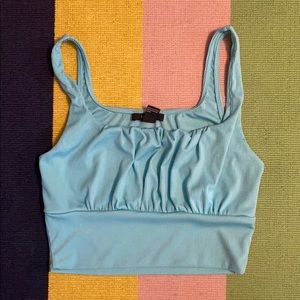 blue crop top